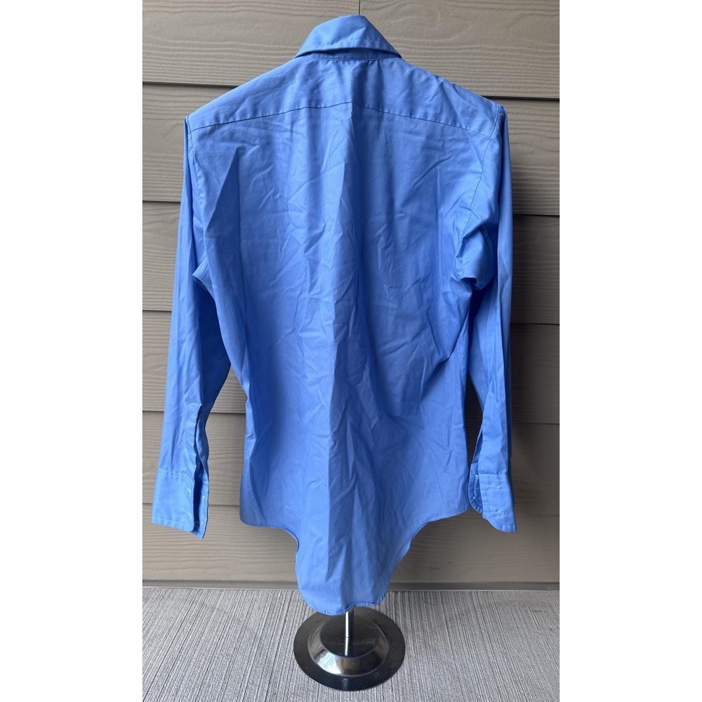 Vintage Arrow Kent Collection Shirt Mens 14.4 -32 Blue Button Up Long Sleeve 70s - Picture 2 of 12
